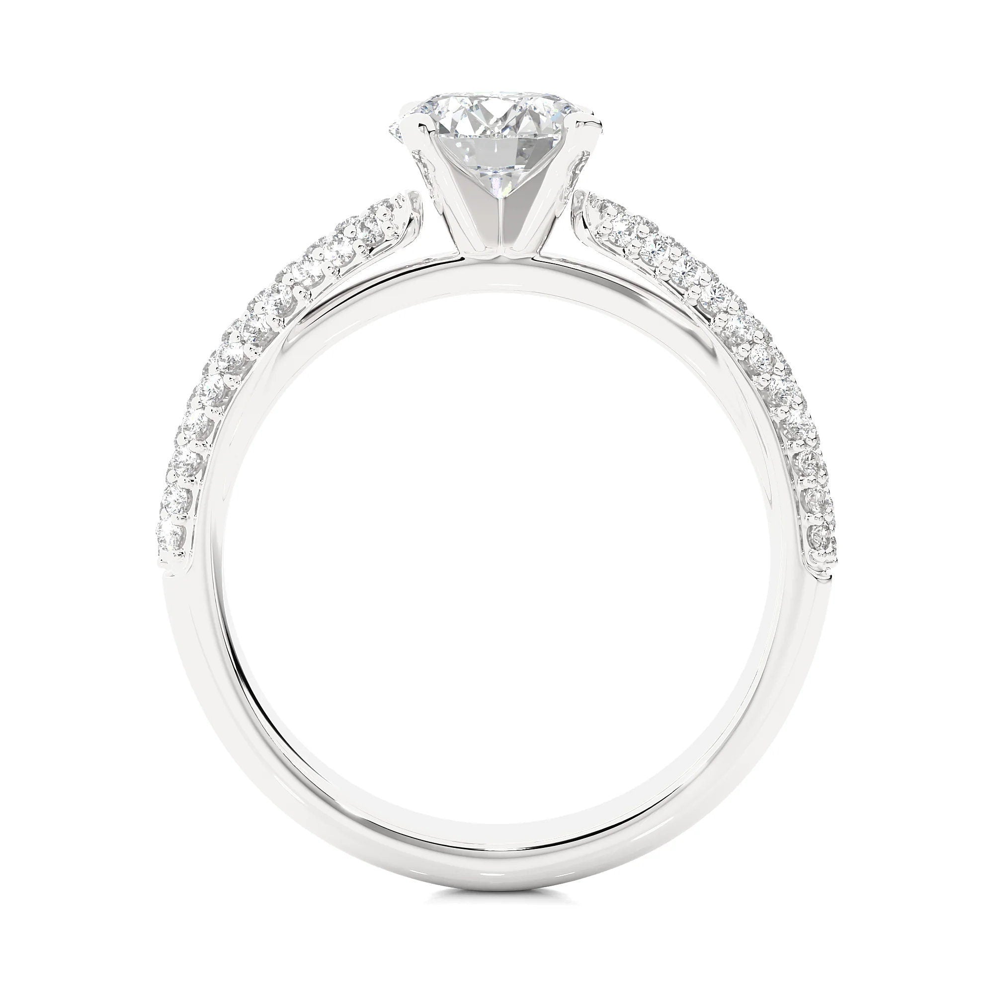 Exclusive Certified EF VS/SI Lab-Grown Diamond Three-Row Wedding Band IGI Certified Solitaire Engagement Ring in Luxe 14K Gold